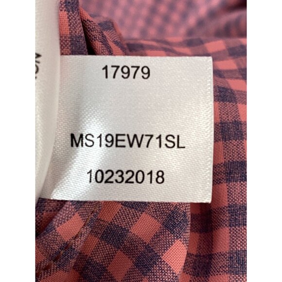 Peter Millar Summer Comfort Men’s Large Pale Rose Blue Check Long Sleeve - Picture 11 of 16